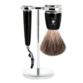 MÜHLE RYTMO Rasierset Mit 3-Klingen-Rasierer Edelharz 3 MÜHLE RYTMO Rasierset Mit 3-Klingen-Rasierer Edelharz