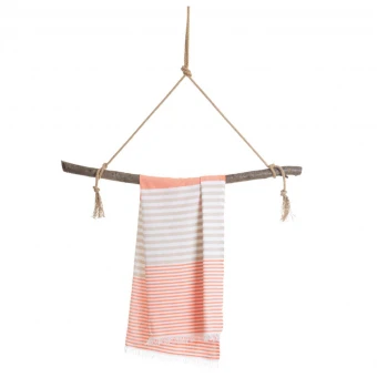 TOWEL TO GO Bali Hammam Towel Orange/Beige, With Recycled Gift Box 4 TOWEL TO GO Bali Hammam Towel Orange/Beige, With Recycled Gift Box – Bild 2