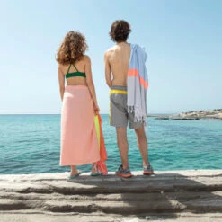 TOWEL TO GO Neon Hammam Towel Blue/Grey, With Recycled Gift Box 10 TOWEL TO GO Neon Hammam Towel Blue/Grey, With Recycled Gift Box -Kosmetikgeschäft Grey with Recycled Gift Box.816a8d8d